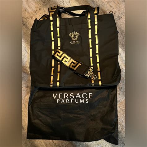 versace parfums bag women& 39|Versace parfums black tote bag.